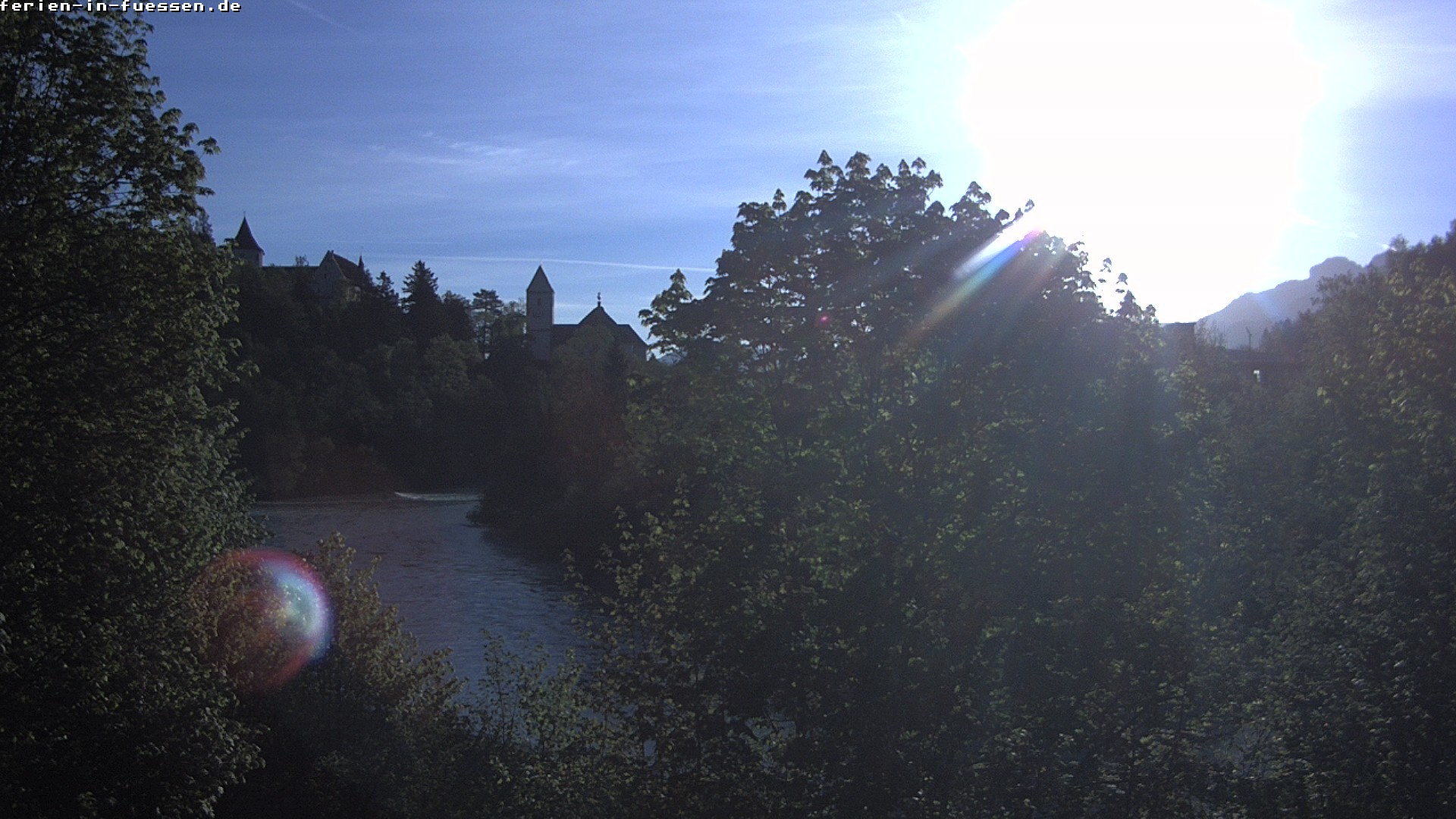Archiv Foto Webcam Füssen: Blick auf Lech und Hohes Schloss