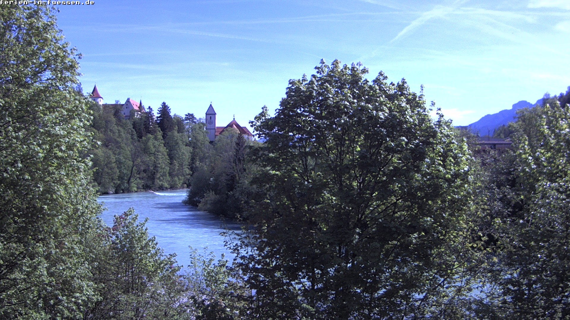 Archiv Foto Webcam Füssen: Blick auf Lech und Hohes Schloss