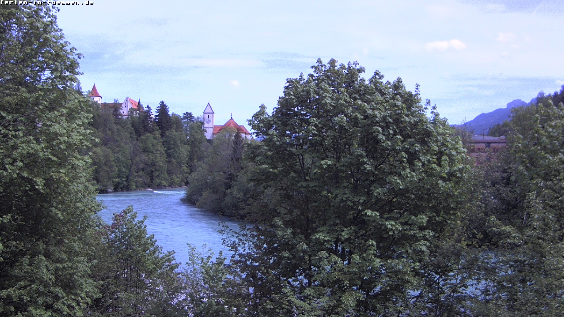 Archiv Foto Webcam Füssen: Blick auf Lech und Hohes Schloss