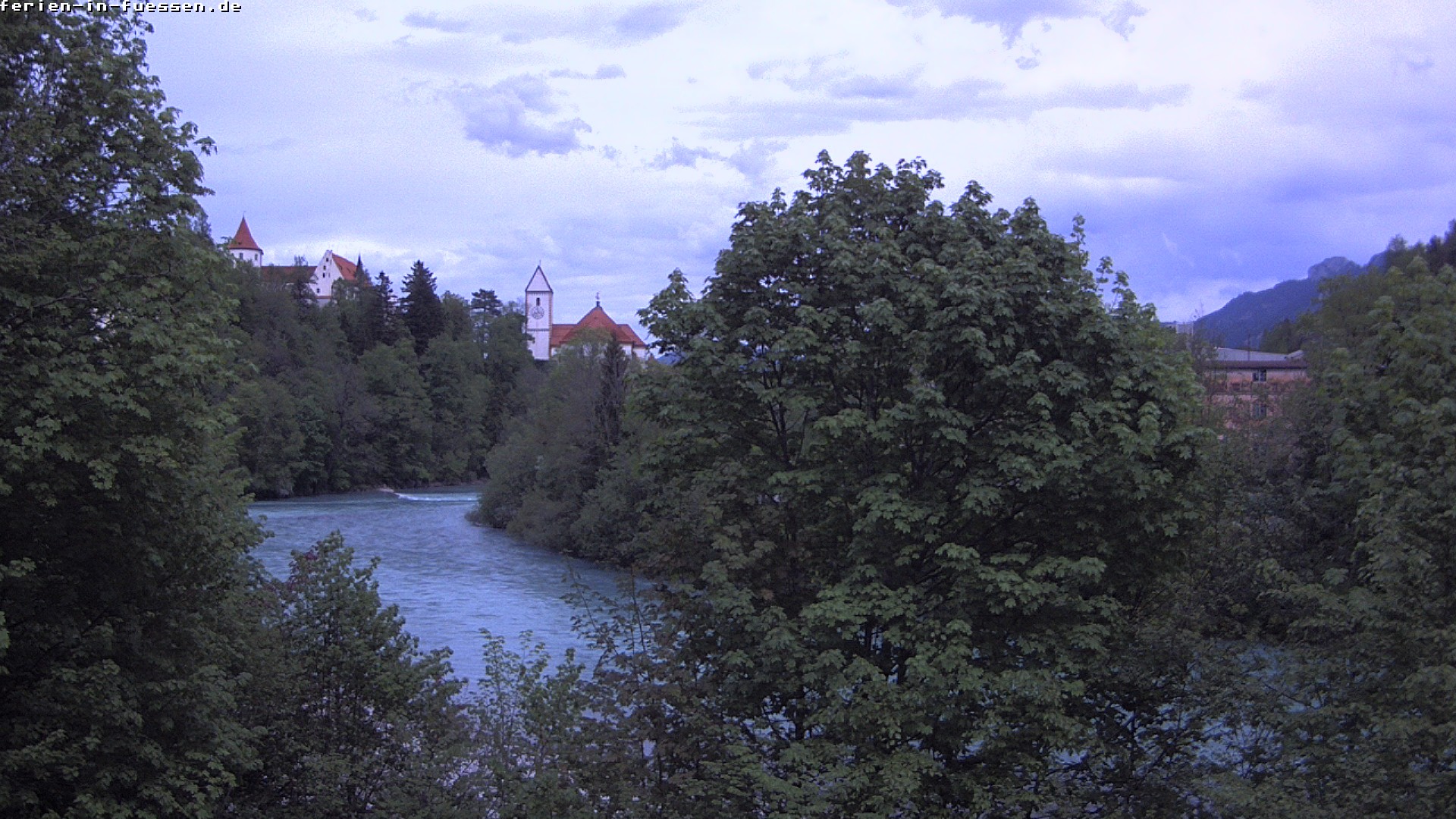 Archiv Foto Webcam Füssen: Blick auf Lech und Hohes Schloss