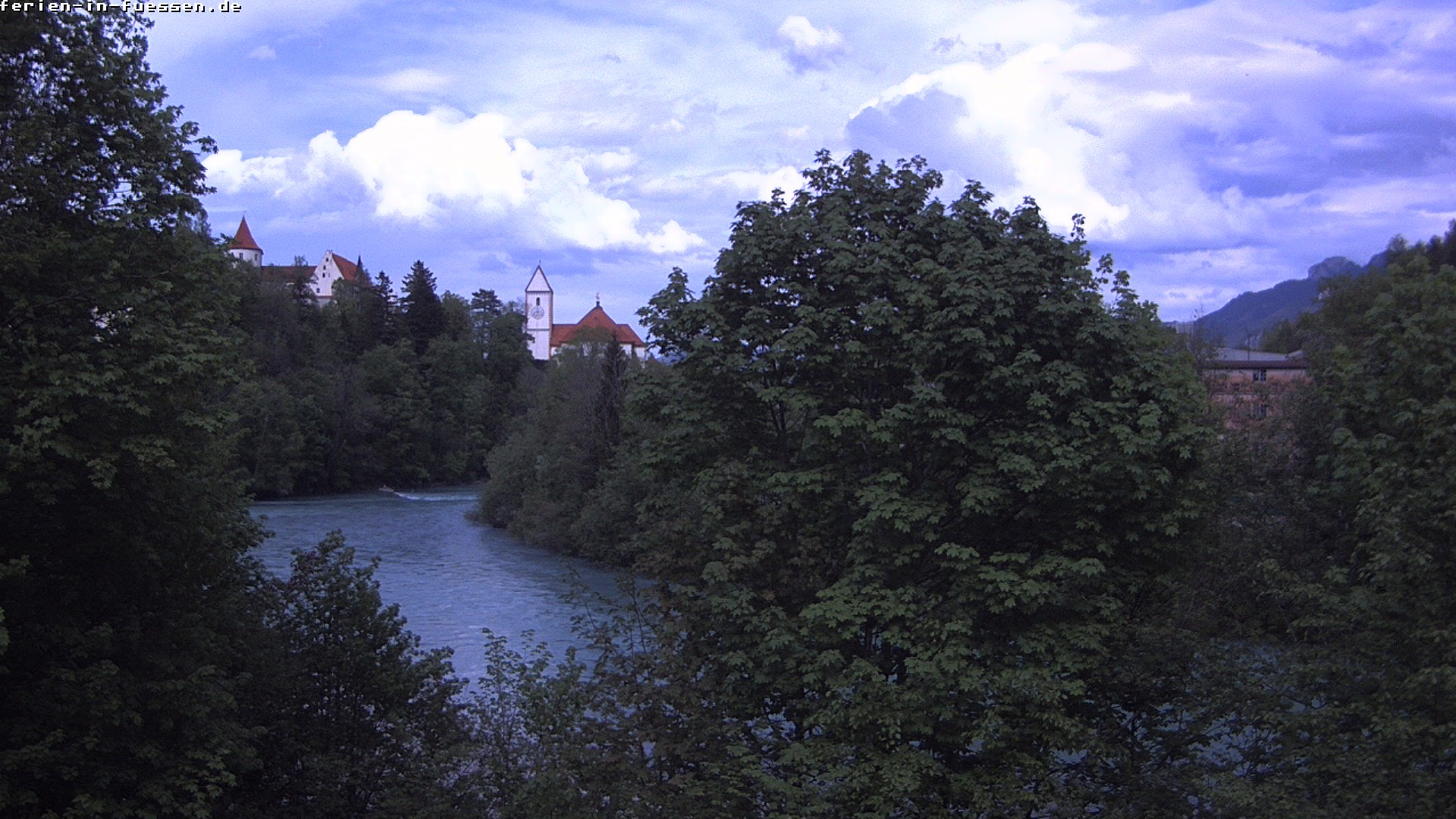 Archiv Foto Webcam Füssen: Blick auf Lech und Hohes Schloss