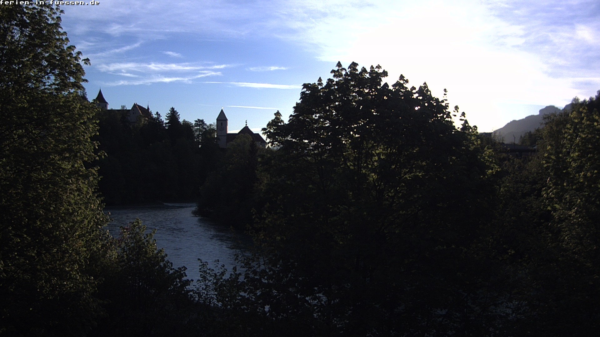 Archiv Foto Webcam Füssen: Blick auf Lech und Hohes Schloss
