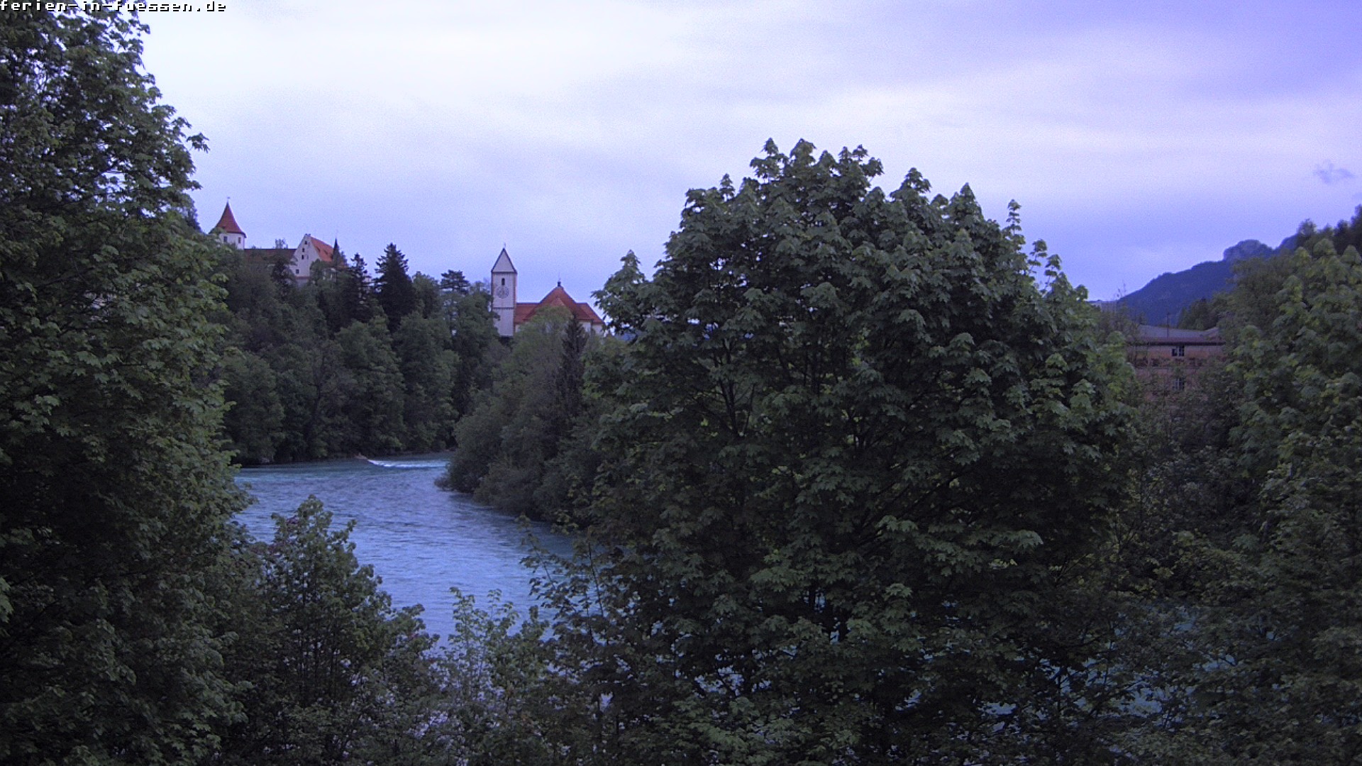 Archiv Foto Webcam Füssen: Blick auf Lech und Hohes Schloss