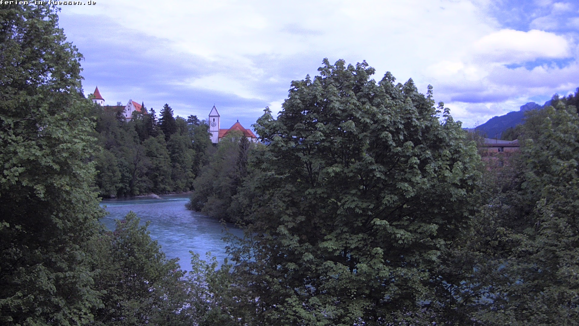 Archiv Foto Webcam Füssen: Blick auf Lech und Hohes Schloss
