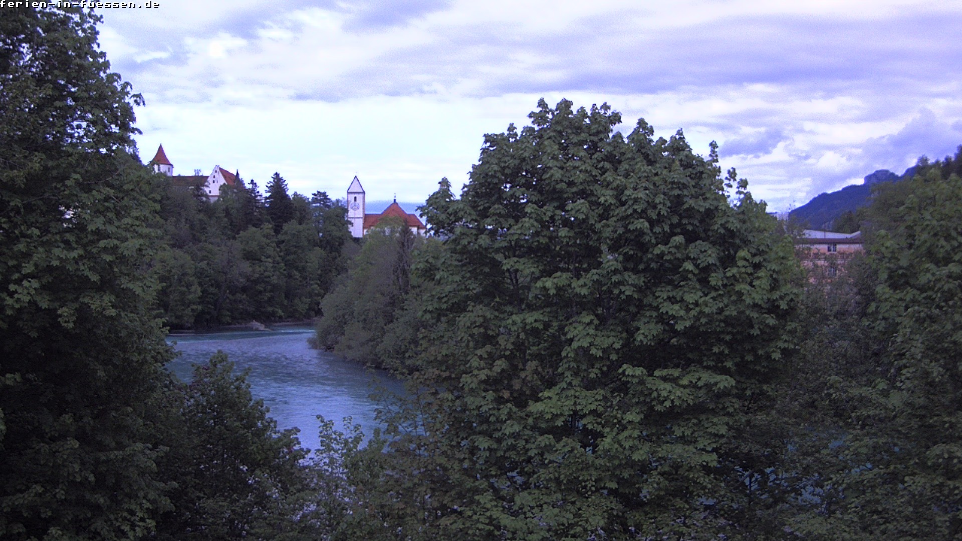 Archiv Foto Webcam Füssen: Blick auf Lech und Hohes Schloss