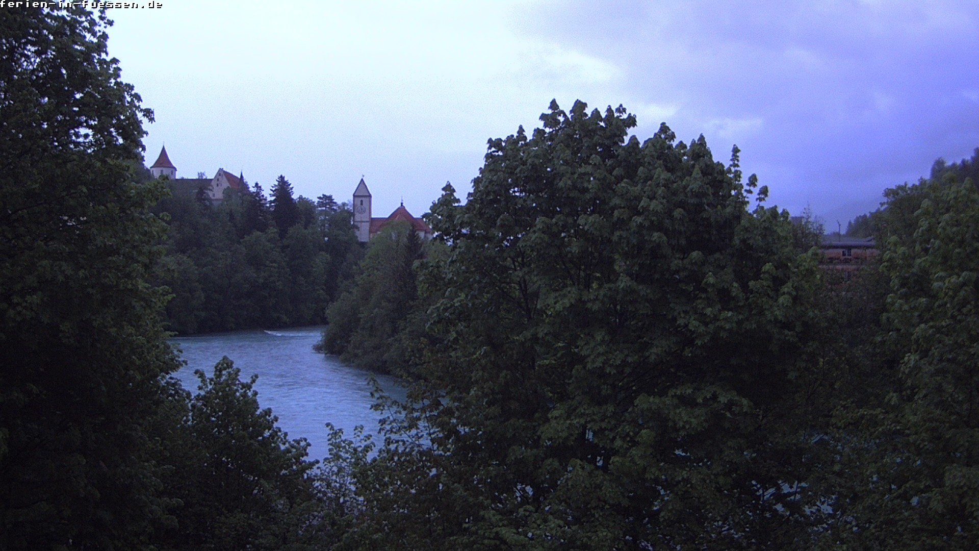 Archiv Foto Webcam Füssen: Blick auf Lech und Hohes Schloss