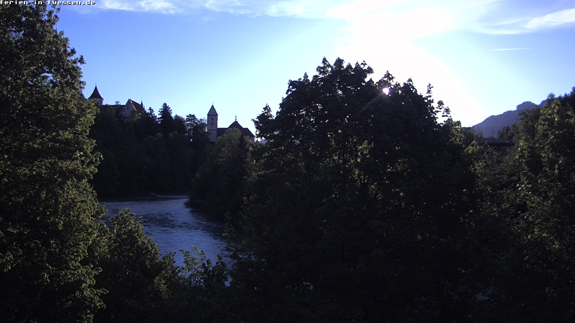 Archiv Foto Webcam Füssen: Blick auf Lech und Hohes Schloss