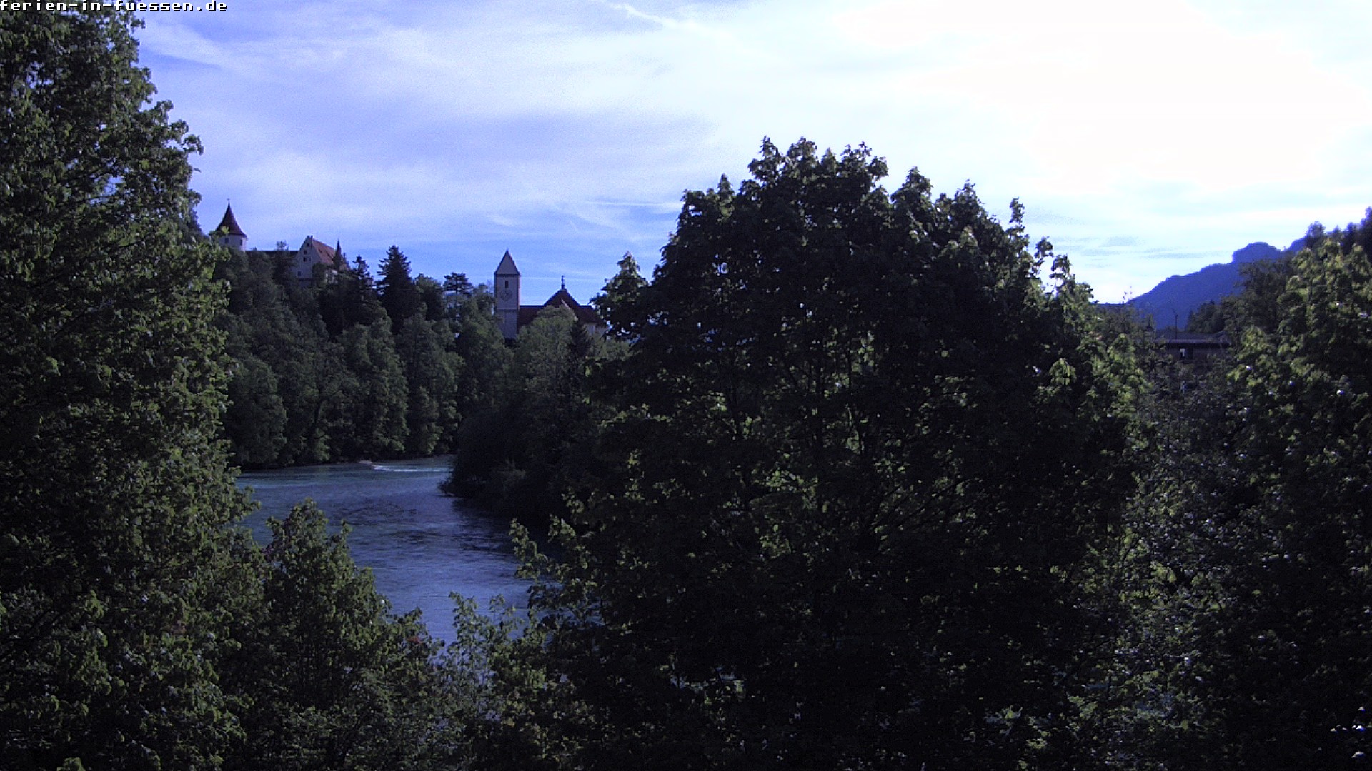 Archiv Foto Webcam Füssen: Blick auf Lech und Hohes Schloss