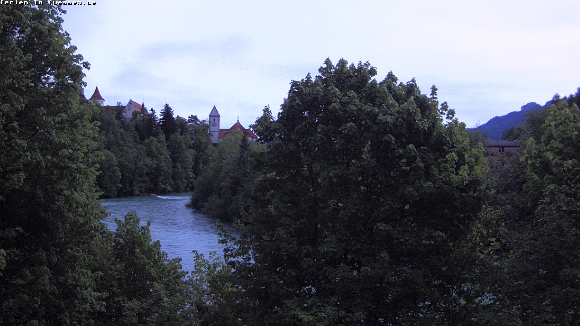 Archiv Foto Webcam Füssen: Blick auf Lech und Hohes Schloss