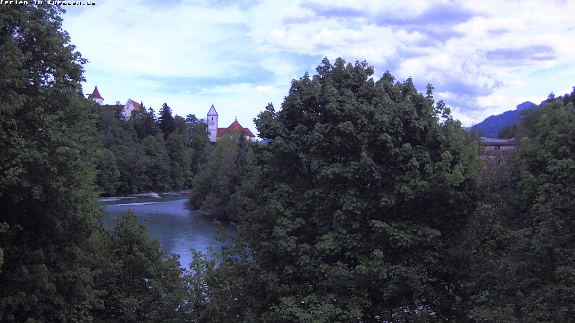 Archiv Foto Webcam Füssen: Blick auf Lech und Hohes Schloss