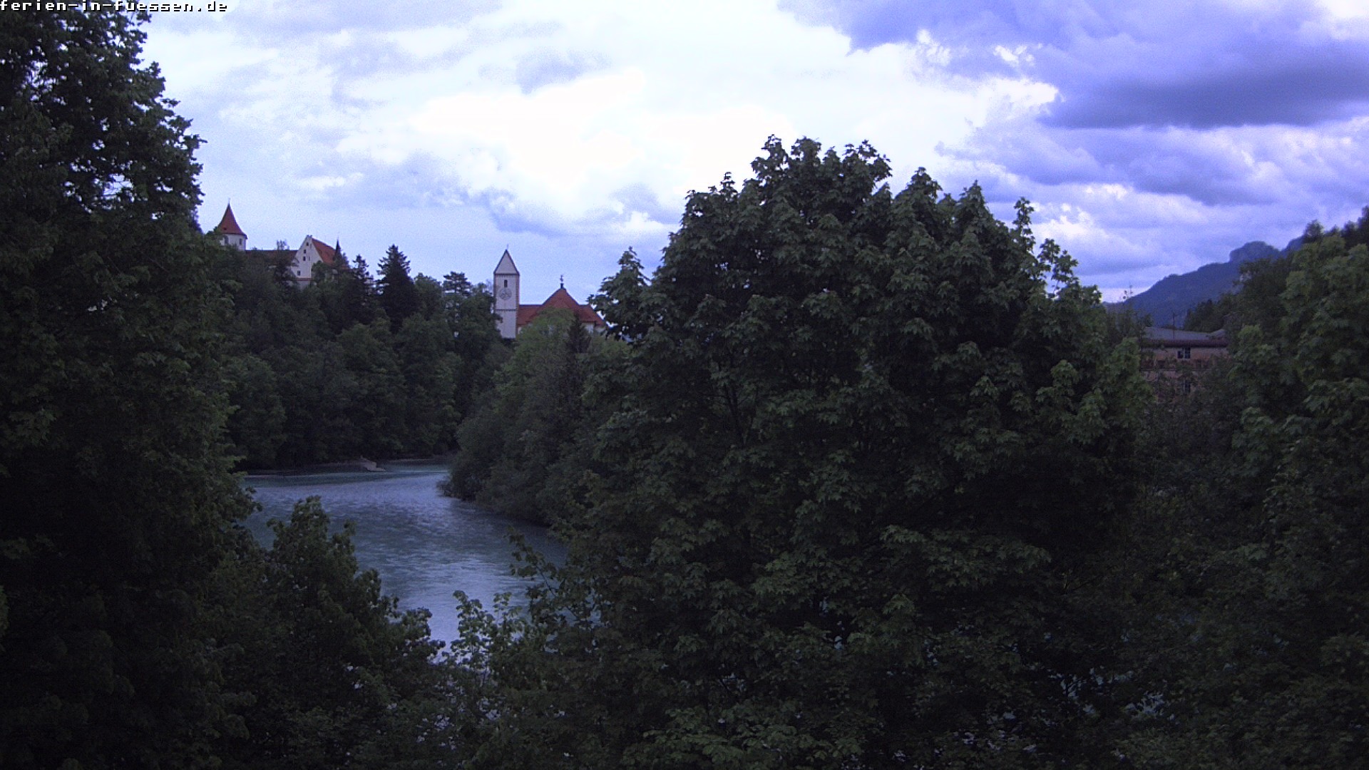 Archiv Foto Webcam Füssen: Blick auf Lech und Hohes Schloss