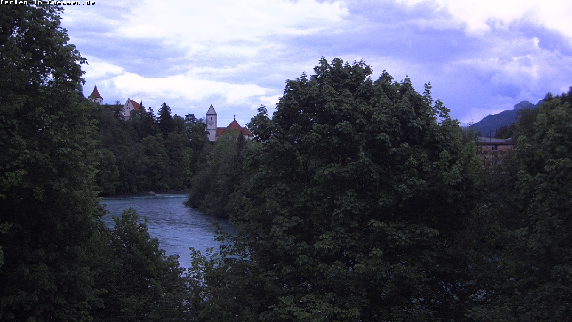 Archiv Foto Webcam Füssen: Blick auf Lech und Hohes Schloss