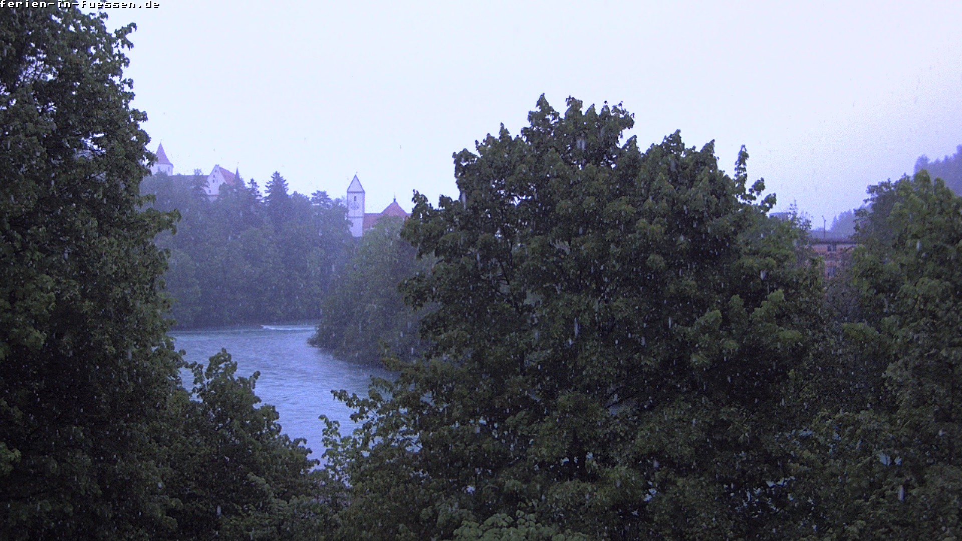 Archiv Foto Webcam Füssen: Blick auf Lech und Hohes Schloss