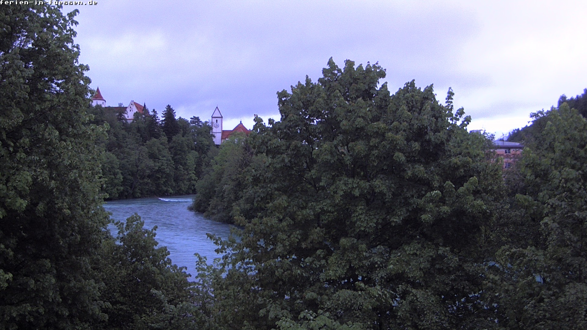Archiv Foto Webcam Füssen: Blick auf Lech und Hohes Schloss