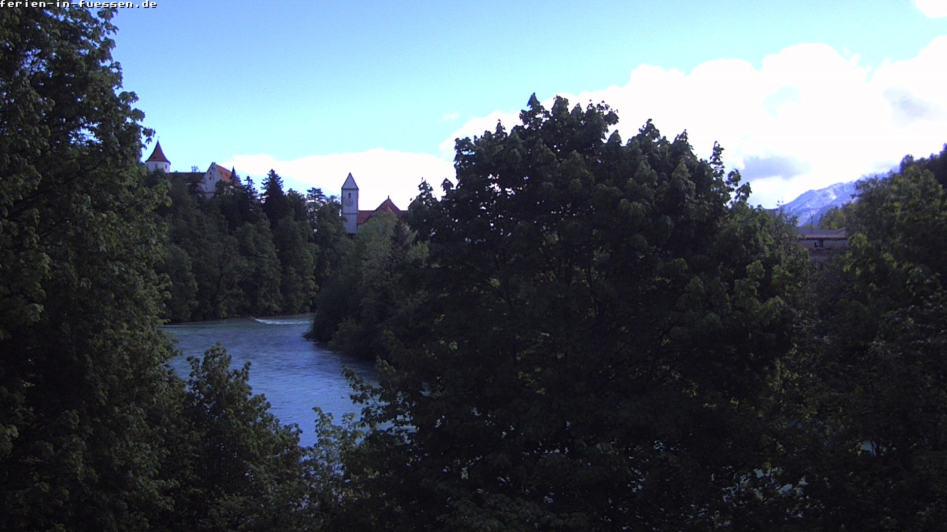 Archiv Foto Webcam Füssen: Blick auf Lech und Hohes Schloss
