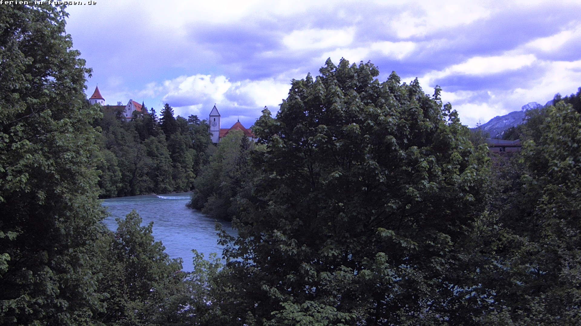 Archiv Foto Webcam Füssen: Blick auf Lech und Hohes Schloss