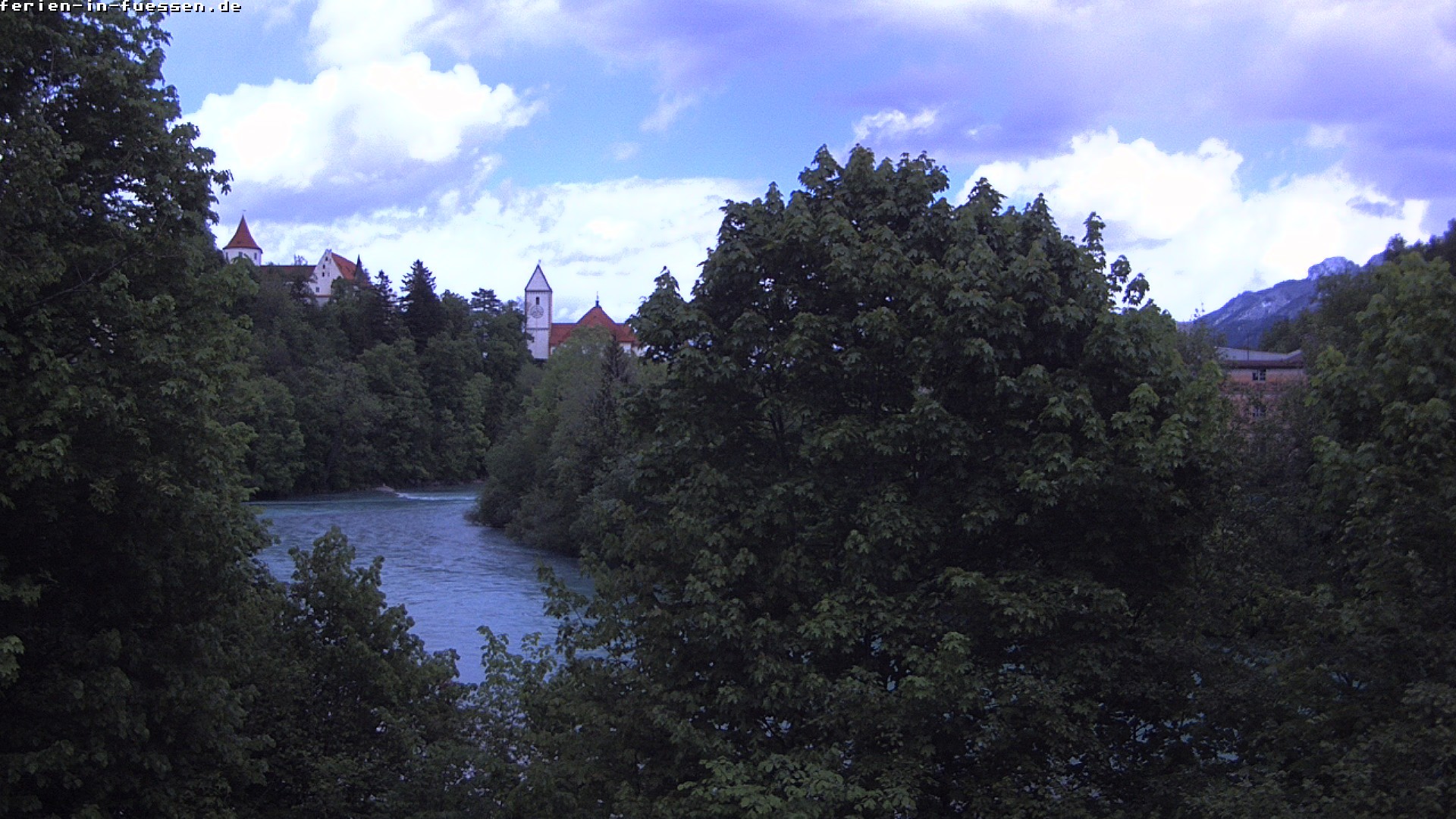 Archiv Foto Webcam Füssen: Blick auf Lech und Hohes Schloss