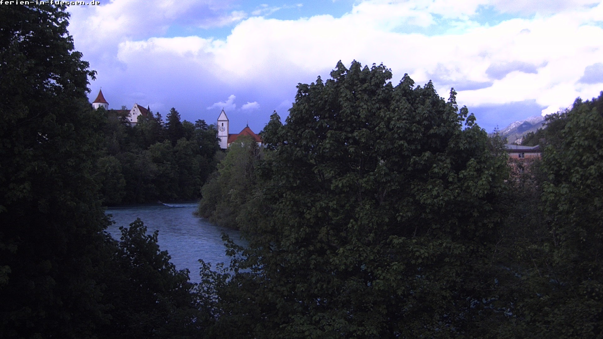 Archiv Foto Webcam Füssen: Blick auf Lech und Hohes Schloss
