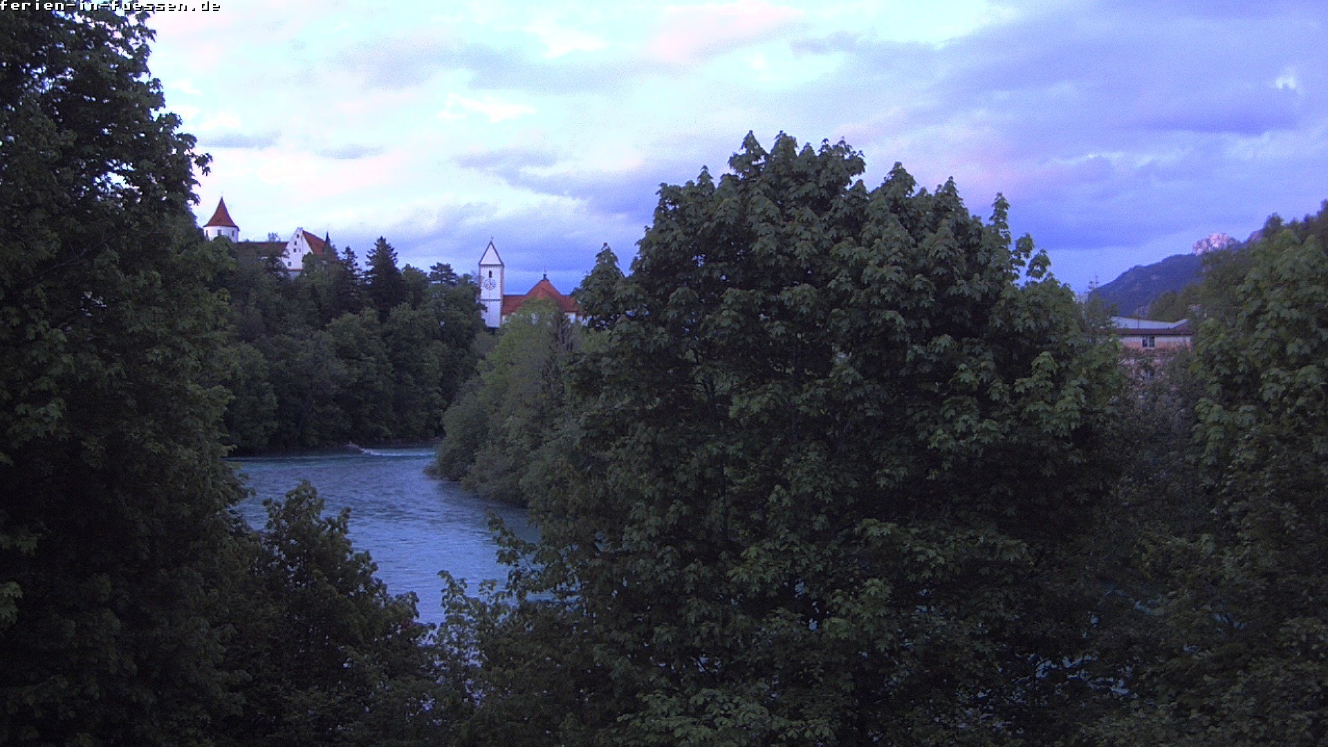 Archiv Foto Webcam Füssen: Blick auf Lech und Hohes Schloss