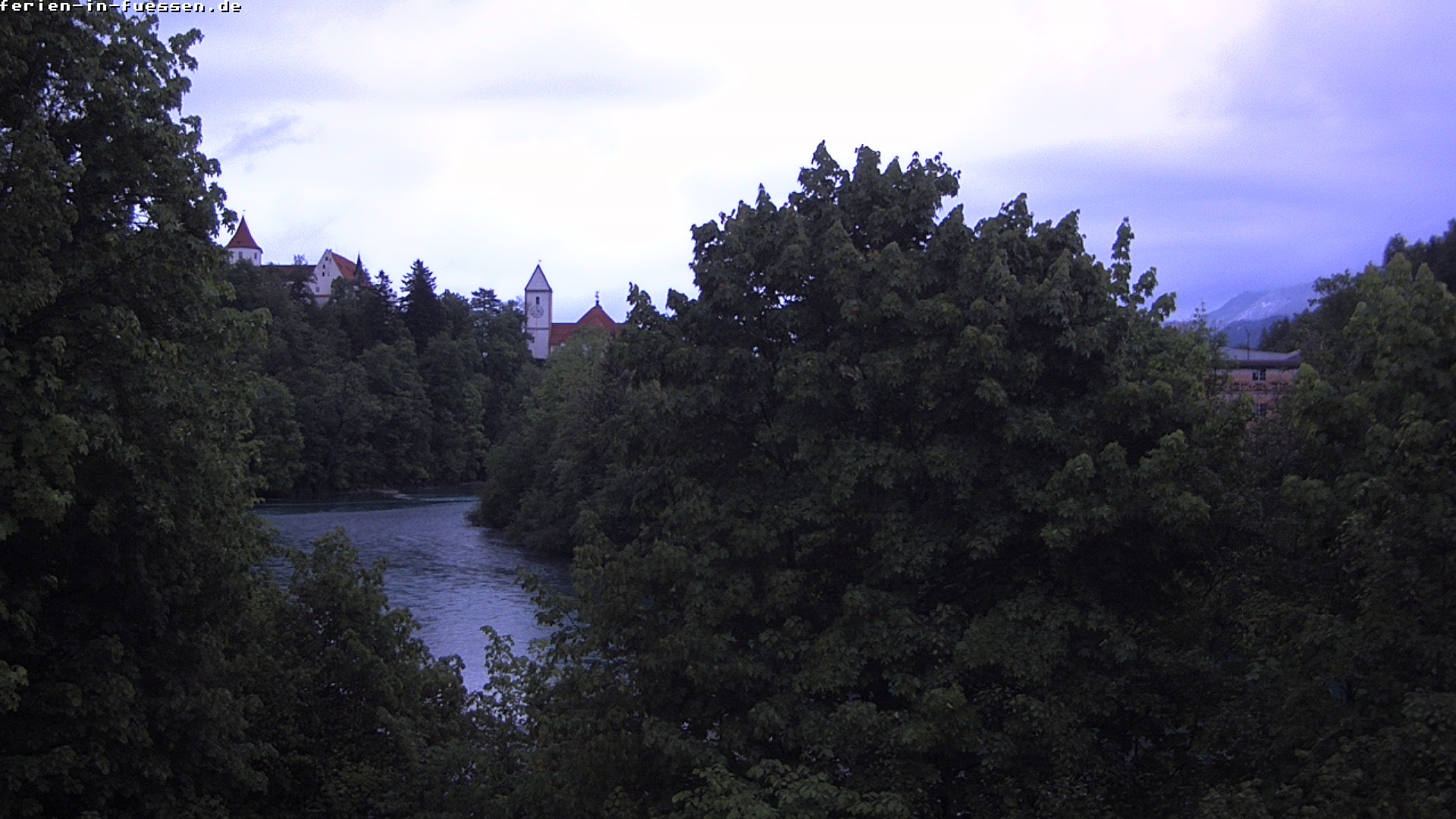 Archiv Foto Webcam Füssen: Blick auf Lech und Hohes Schloss
