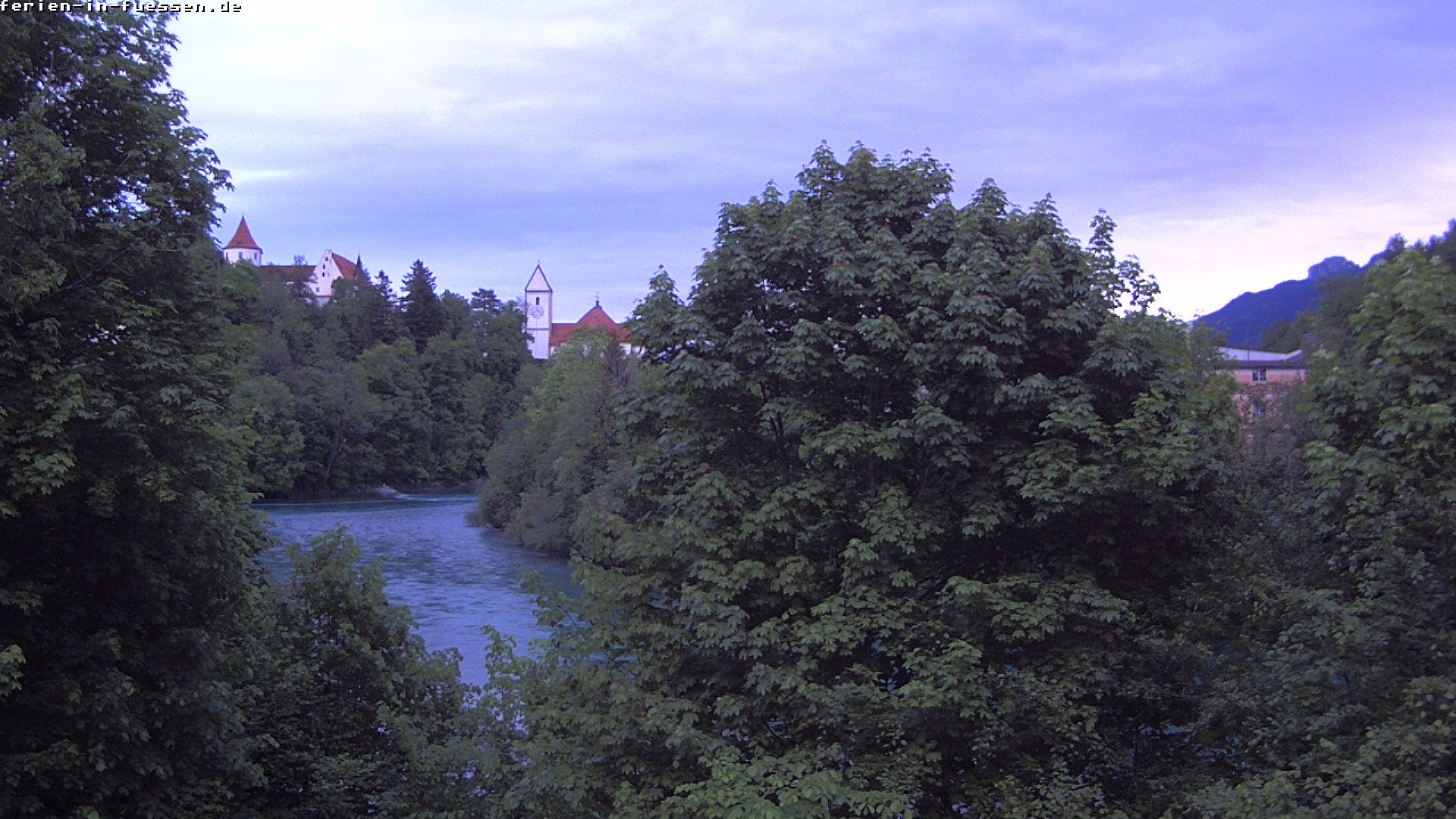 Archiv Foto Webcam Füssen: Blick auf Lech und Hohes Schloss
