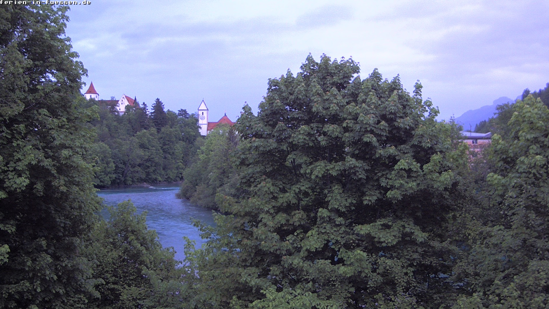 Archiv Foto Webcam Füssen: Blick auf Lech und Hohes Schloss