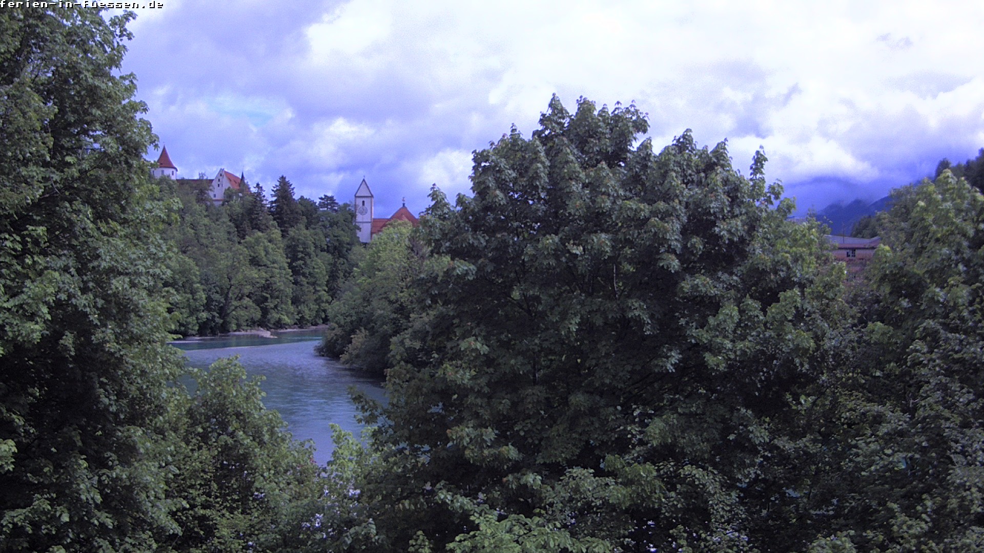 Archiv Foto Webcam Füssen: Blick auf Lech und Hohes Schloss