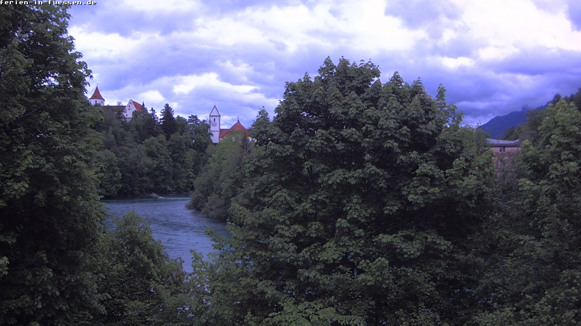 Archiv Foto Webcam Füssen: Blick auf Lech und Hohes Schloss
