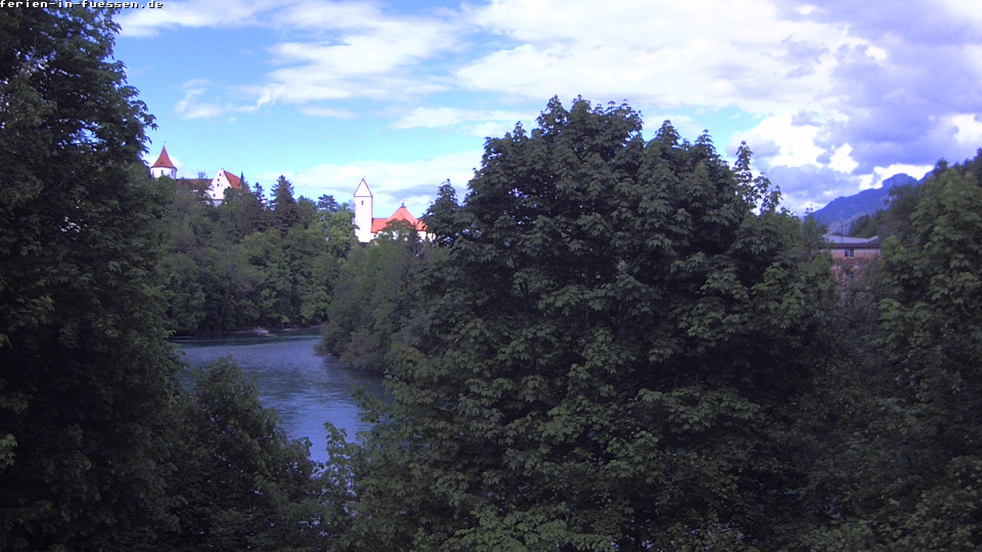 Archiv Foto Webcam Füssen: Blick auf Lech und Hohes Schloss