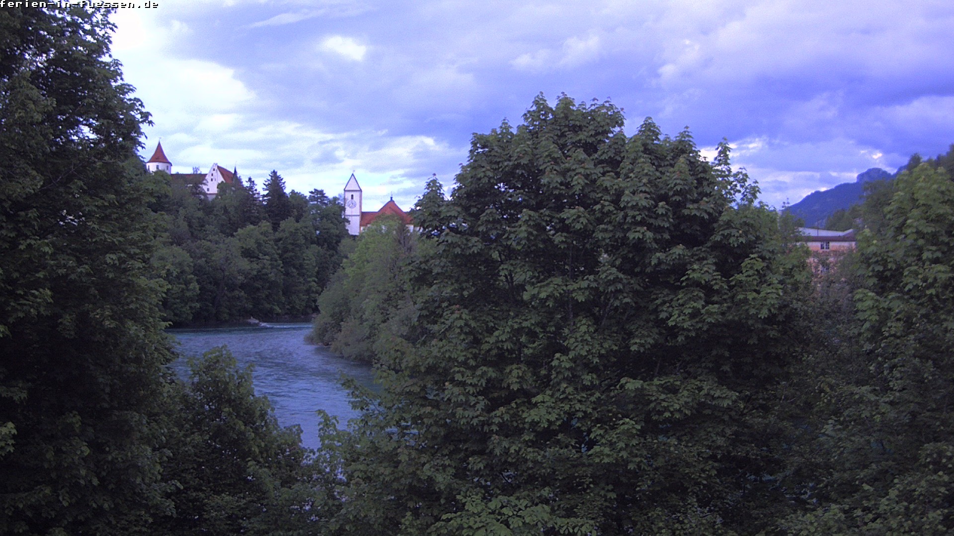 Archiv Foto Webcam Füssen: Blick auf Lech und Hohes Schloss