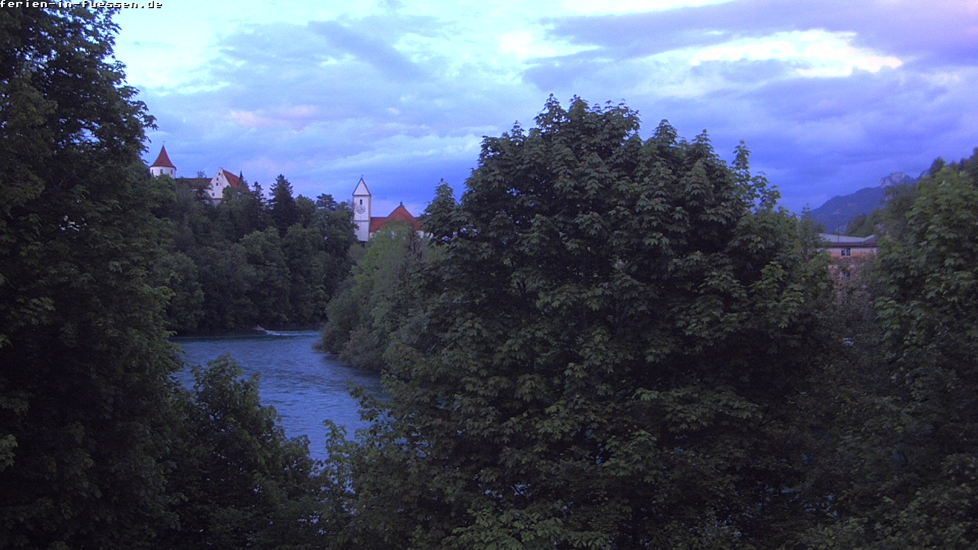 Archiv Foto Webcam Füssen: Blick auf Lech und Hohes Schloss