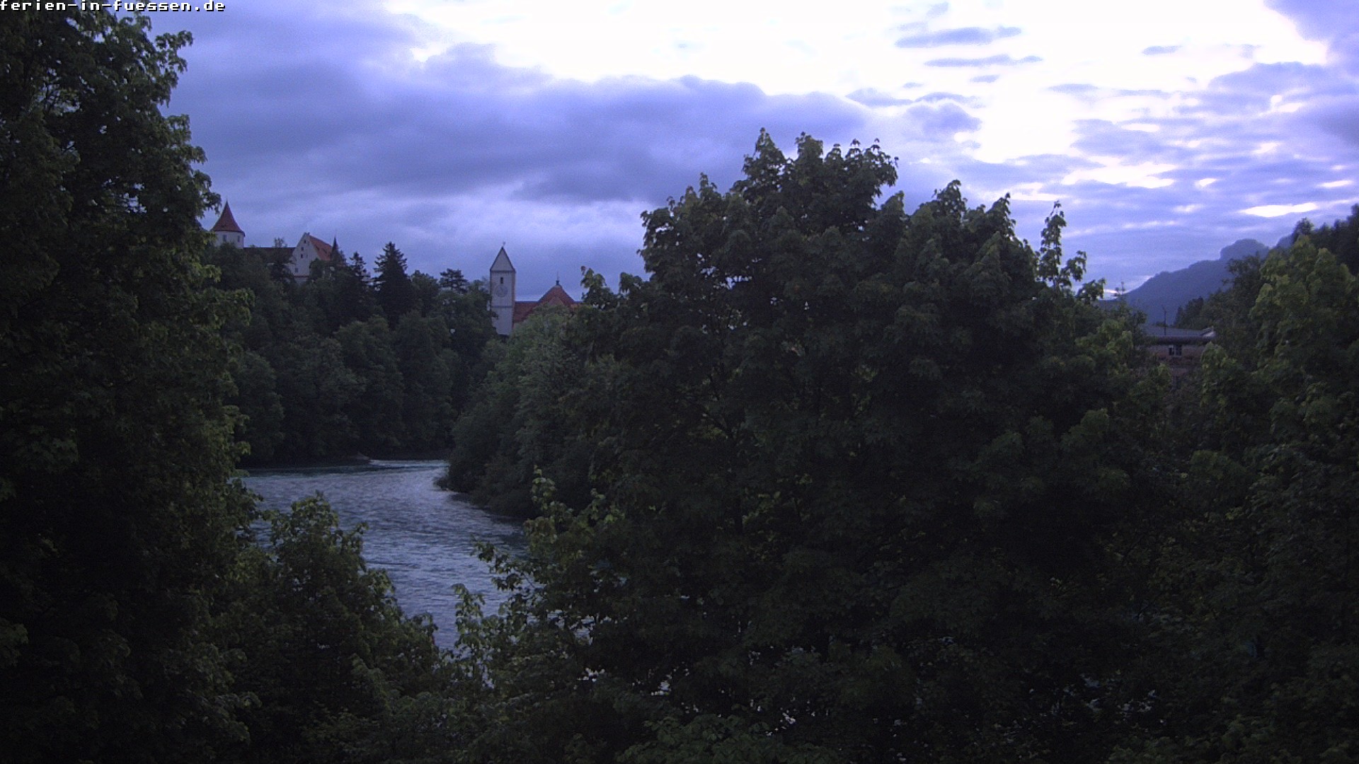 Archiv Foto Webcam Füssen: Blick auf Lech und Hohes Schloss