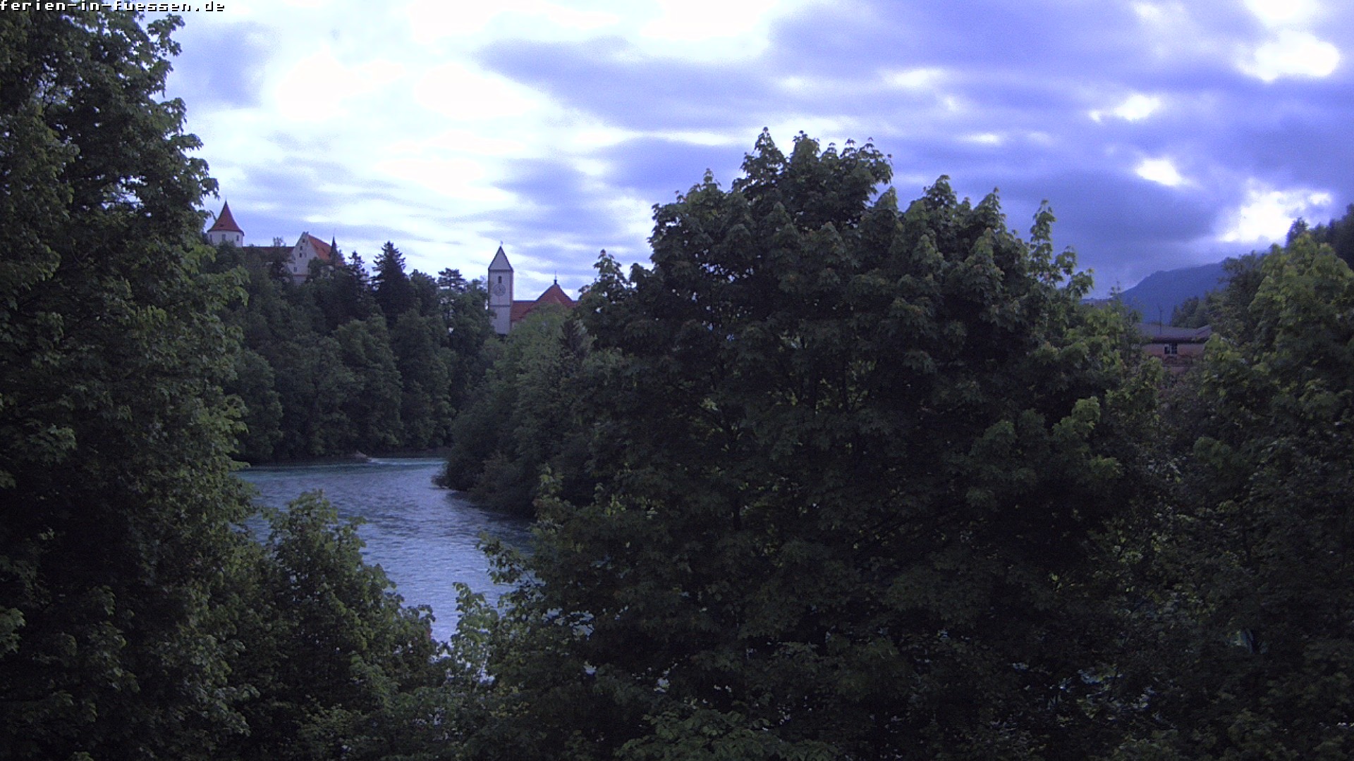 Archiv Foto Webcam Füssen: Blick auf Lech und Hohes Schloss