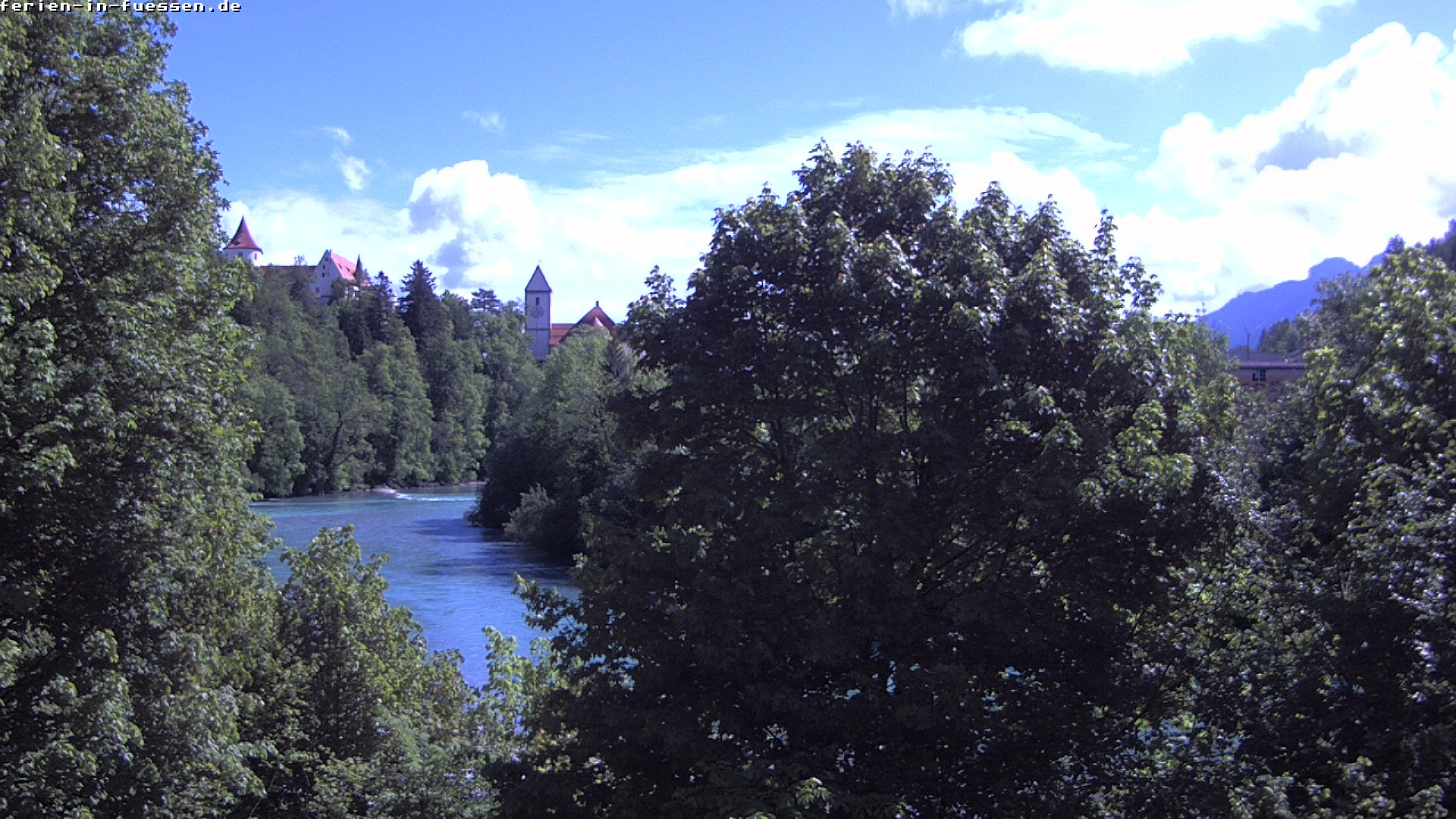 Archiv Foto Webcam Füssen: Blick auf Lech und Hohes Schloss