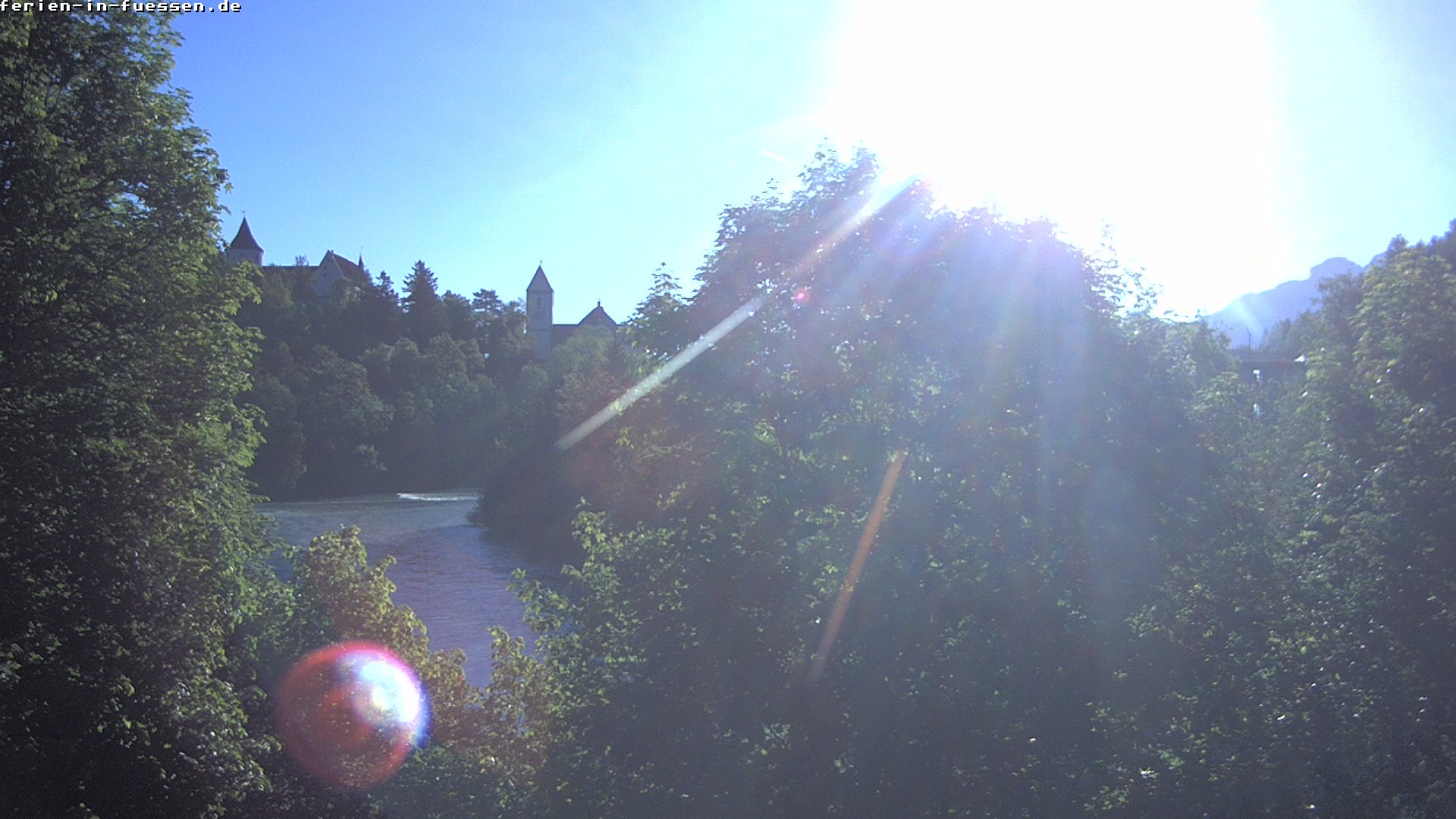 Archiv Foto Webcam Füssen: Blick auf Lech und Hohes Schloss