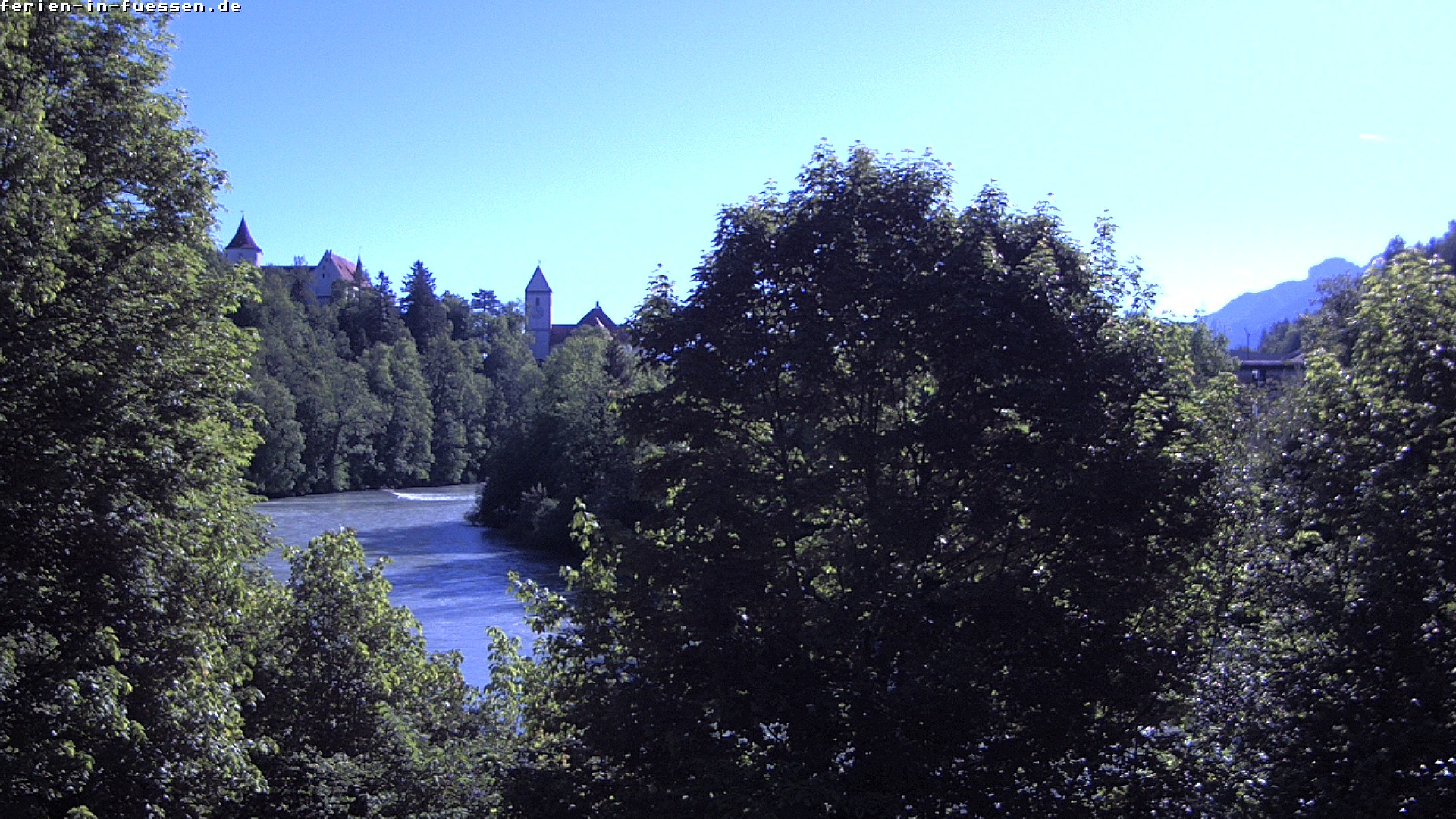 Archiv Foto Webcam Füssen: Blick auf Lech und Hohes Schloss