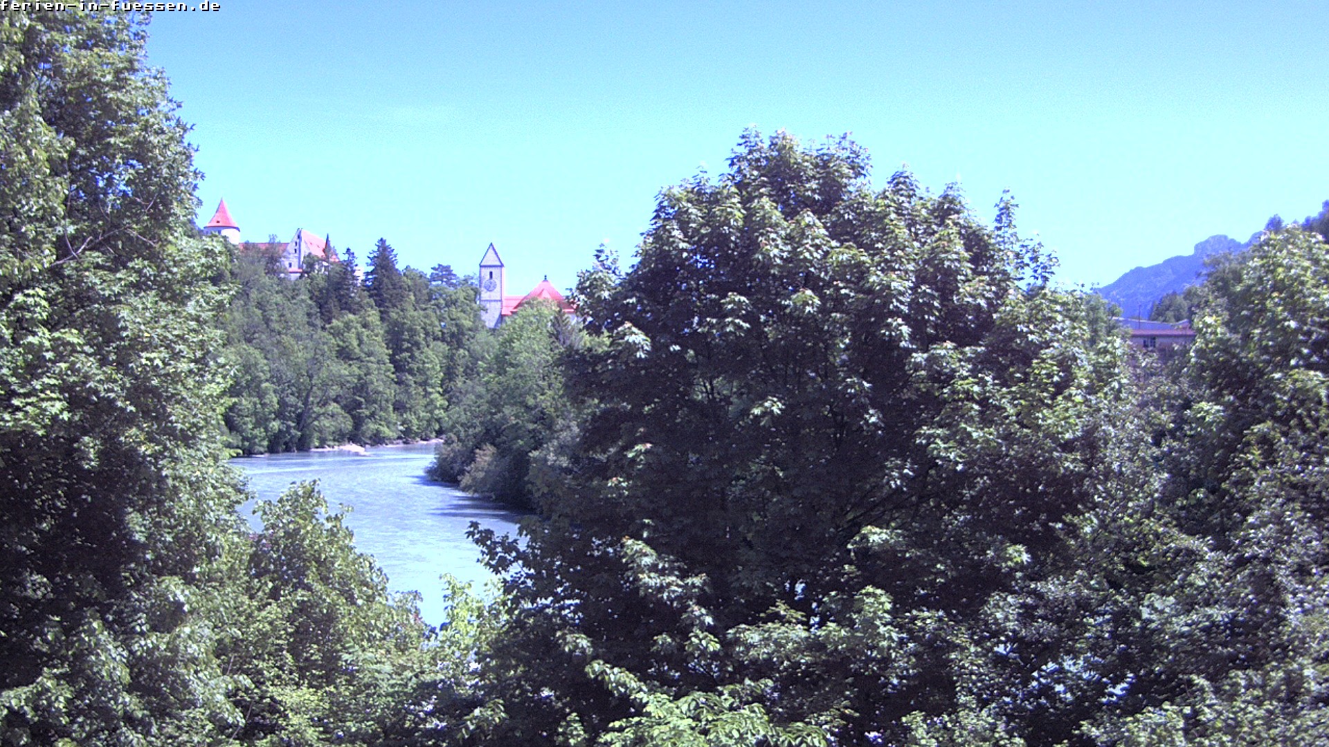 Archiv Foto Webcam Füssen: Blick auf Lech und Hohes Schloss
