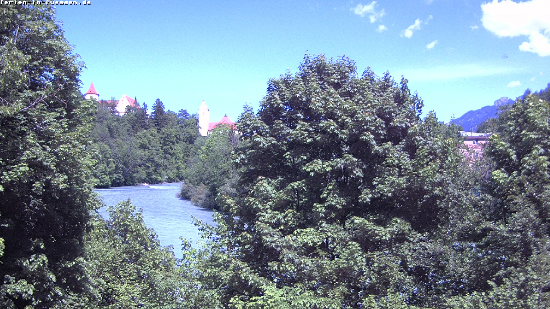 Archiv Foto Webcam Füssen: Blick auf Lech und Hohes Schloss