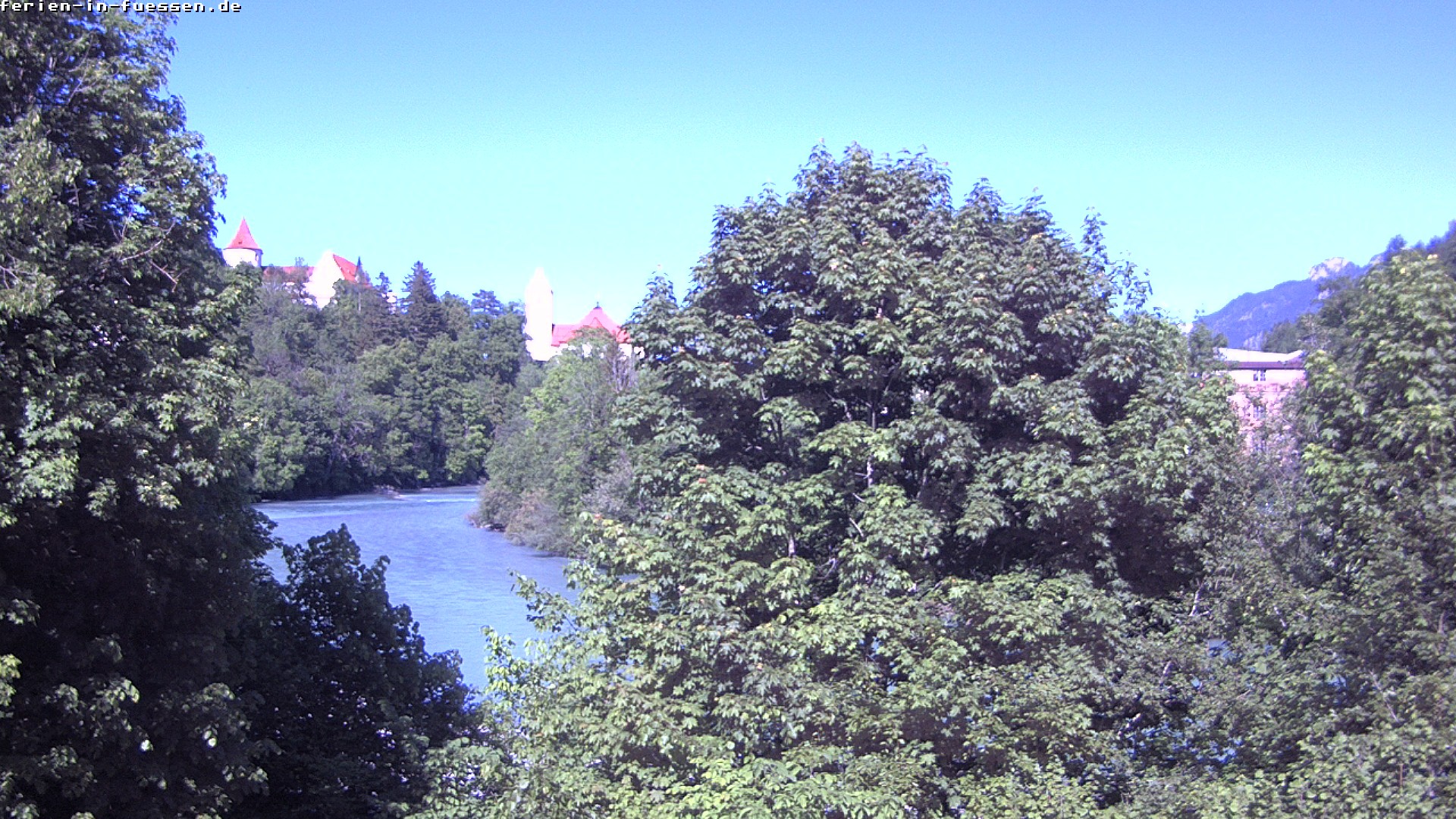 Archiv Foto Webcam Füssen: Blick auf Lech und Hohes Schloss