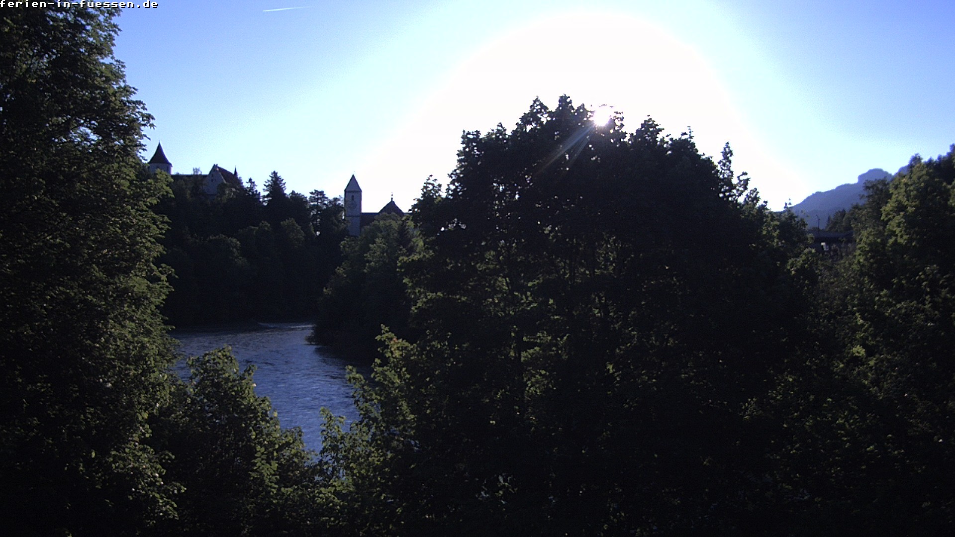 Archiv Foto Webcam Füssen: Blick auf Lech und Hohes Schloss