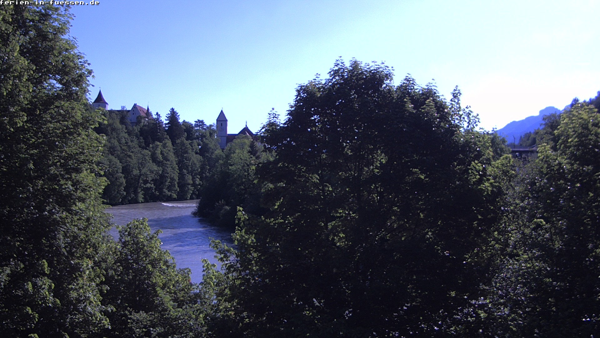 Archiv Foto Webcam Füssen: Blick auf Lech und Hohes Schloss