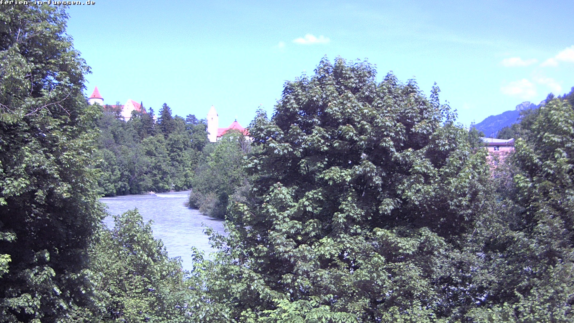 Archiv Foto Webcam Füssen: Blick auf Lech und Hohes Schloss