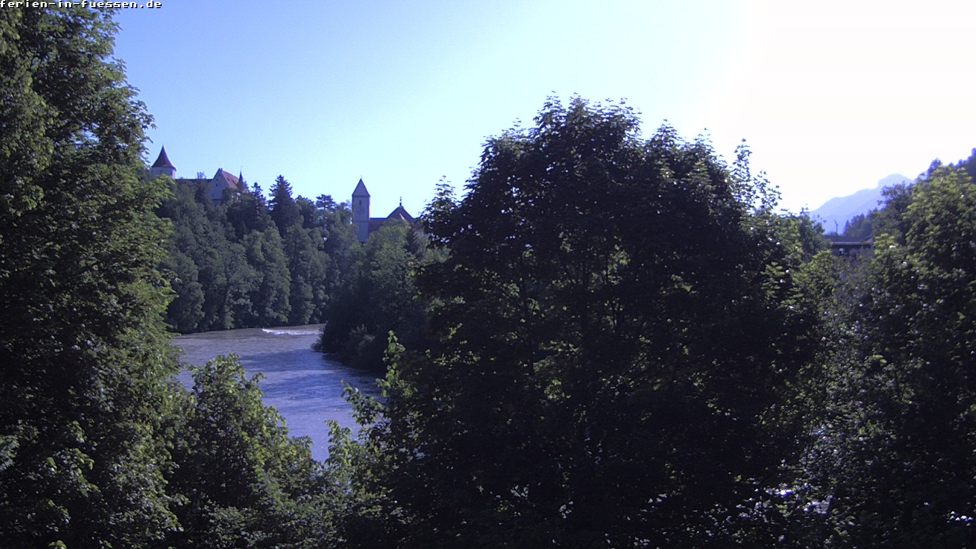 Archiv Foto Webcam Füssen: Blick auf Lech und Hohes Schloss