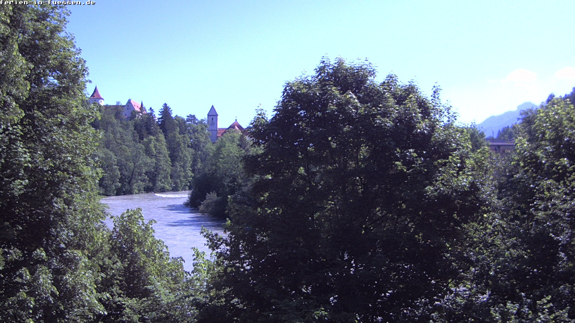 Archiv Foto Webcam Füssen: Blick auf Lech und Hohes Schloss