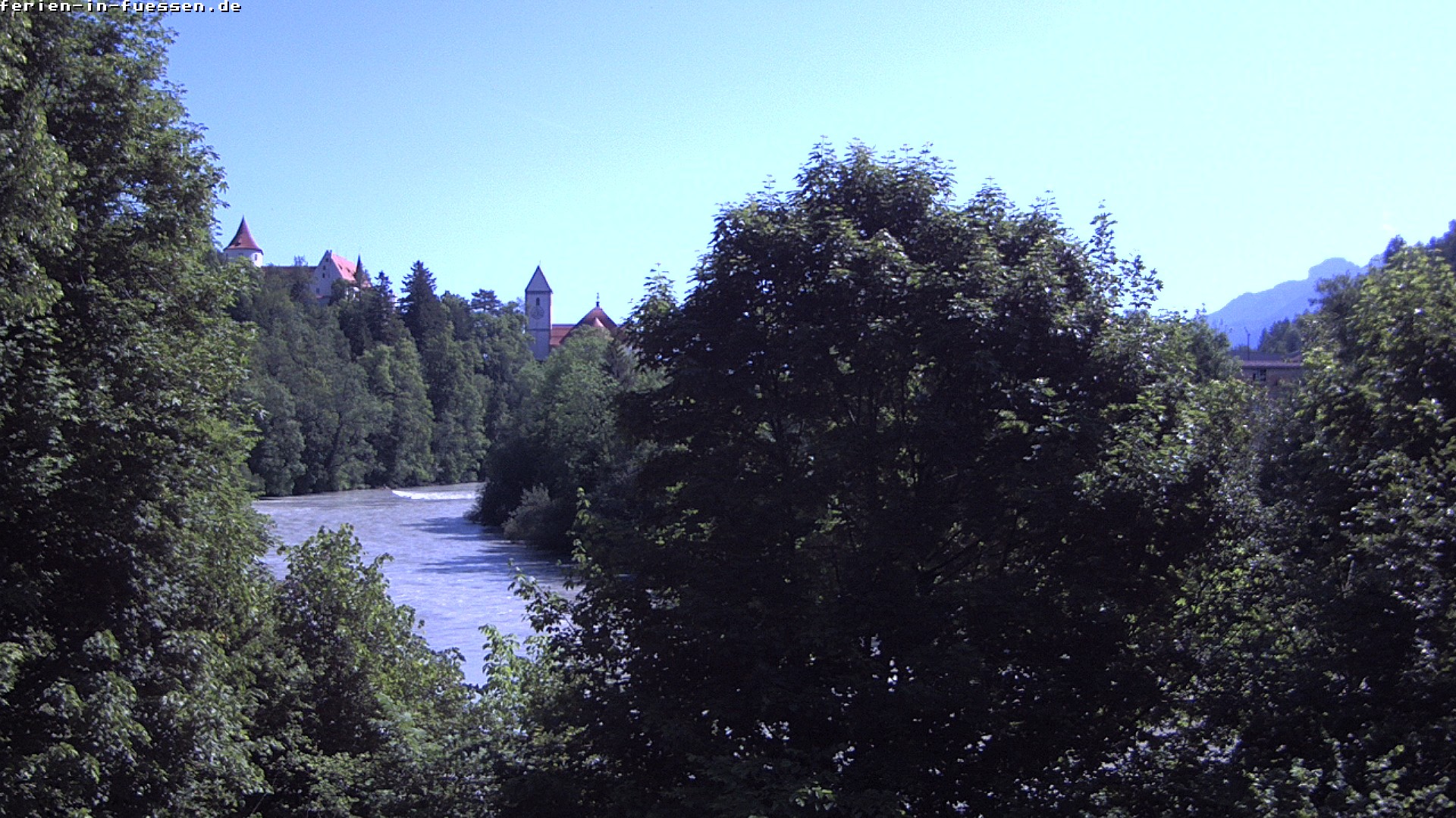 Archiv Foto Webcam Füssen: Blick auf Lech und Hohes Schloss