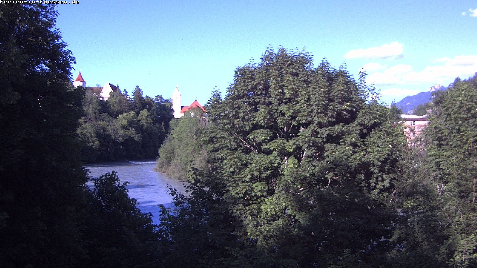 Archiv Foto Webcam Füssen: Blick auf Lech und Hohes Schloss
