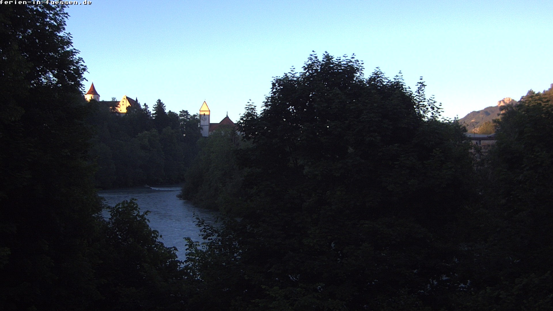 Archiv Foto Webcam Füssen: Blick auf Lech und Hohes Schloss
