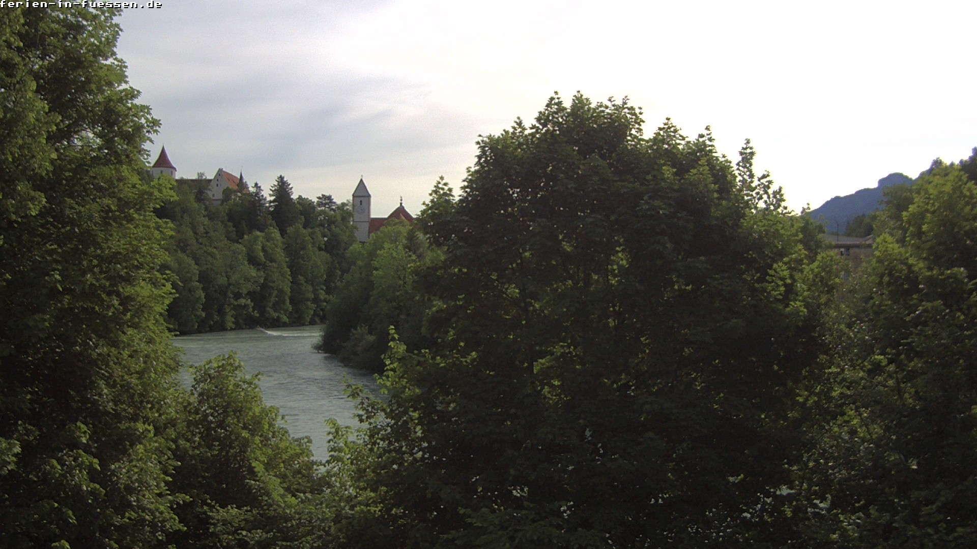 Archiv Foto Webcam Füssen: Blick auf Lech und Hohes Schloss
