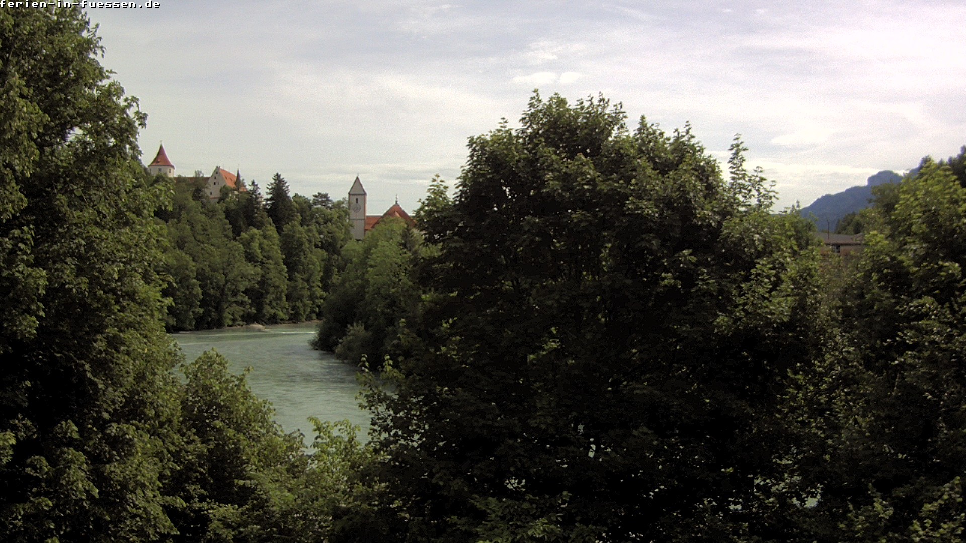 Archiv Foto Webcam Füssen: Blick auf Lech und Hohes Schloss