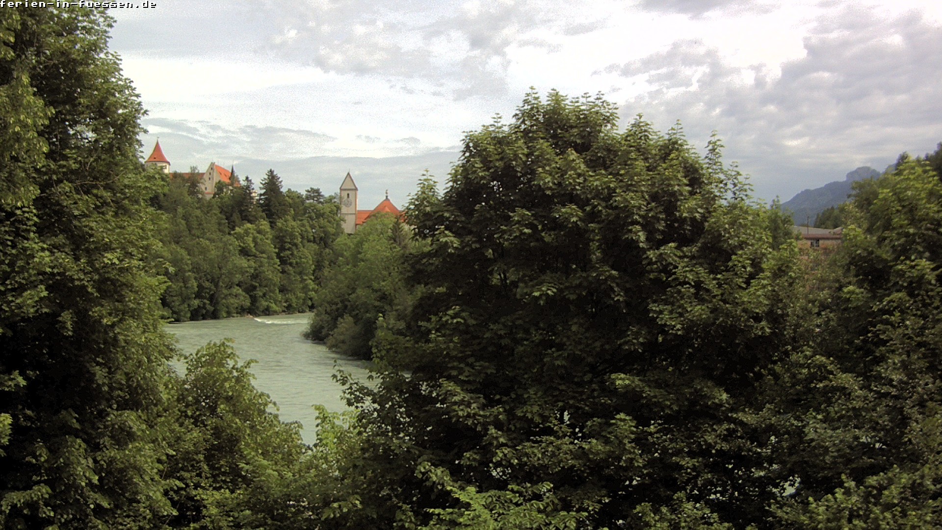 Archiv Foto Webcam Füssen: Blick auf Lech und Hohes Schloss